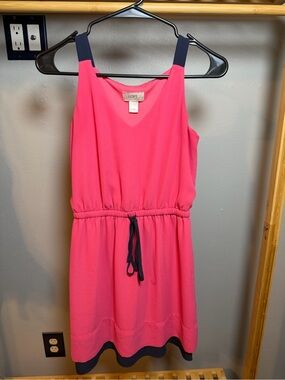 LOFT Pink Sleeveless Drawstring Dress
